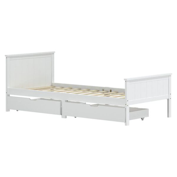 vidaXL Cadre de lit sans matelas blanc bois de pin massif 90x200 cm