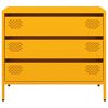 vidaXL Buffet jaune moutarde 68x39x58,5 cm acier laminé à froid