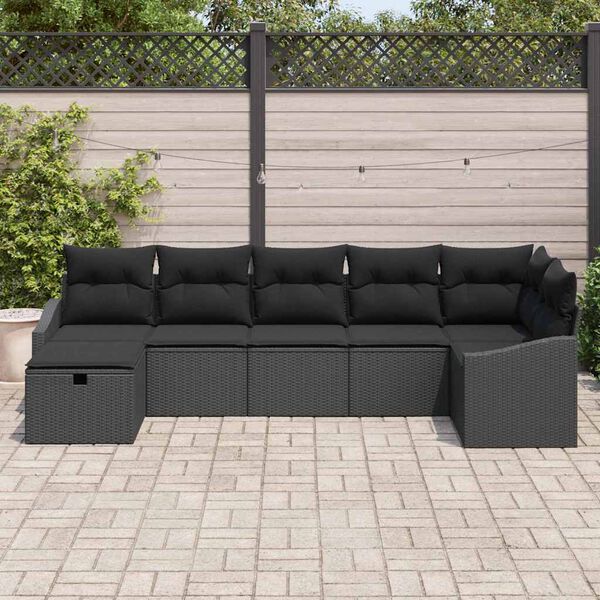 vidaXL Ensemble de Canap&eacute;s avec coussin 7 pcs polyrotin