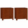 vidaXL Jardini&egrave;res avec pieds 2 pcs Rouill&eacute; 40x40x40 cm Acier corten