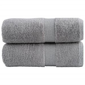 vidaXL Serviettes de toilette premium SOLUND 2 pi&egrave;ces Gris 30 x 30 cm 600 g/m&sup2;