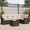 vidaXL Salon de jardin avec coussins 6 pcs marron r&eacute;sine tress&eacute;e
