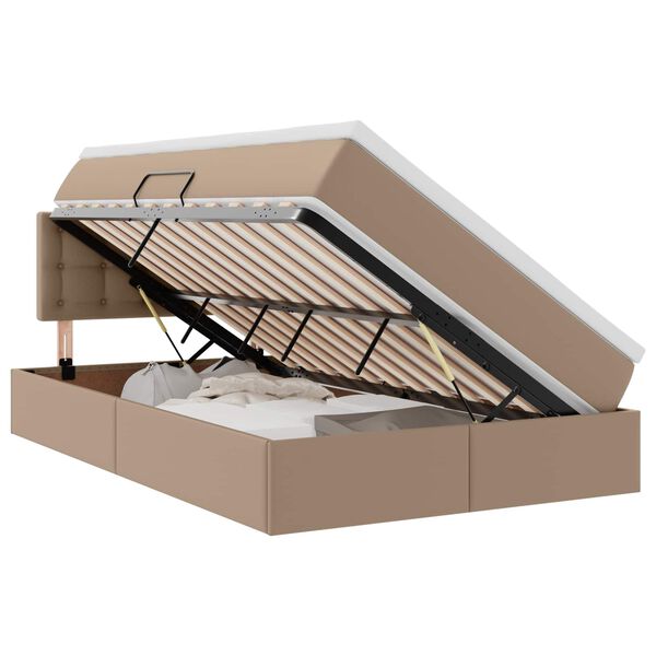 vidaXL Lit avec rangement et matelas Cappuccino 120 x 190 cm