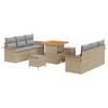 vidaXL Ensemble de canap&eacute; de jardin 9 pcs Beige et Gris clair