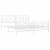vidaXL Cadre de lit m&eacute;tal sans matelas et pied de lit blanc 183x213 cm