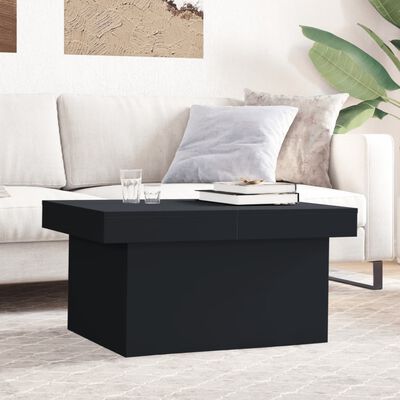 vidaXL Table basse noir 80x55x40 cm bois d'ingénierie