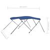 vidaXL Auvent bimini &agrave; 3 arceaux Bleu 183x180x137 cm