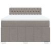 vidaXL Sommier &agrave; lattes de lit avec matelas Taupe 140x190 cm Tissu