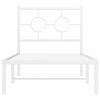 vidaXL Cadre de lit m&eacute;tal sans matelas avec t&ecirc;te de lit blanc 80x200cm