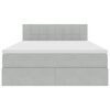 vidaXL Lit de Rangement avec matelas Gris clair 140 x 190 cm Velours