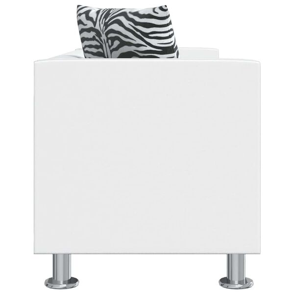 vidaXL Canapé à 3 places cuir artificiel blanc