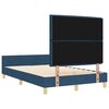vidaXL Cadre de lit avec t&ecirc;te de lit Bleu 160 x 200 cm tissu