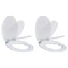 vidaXL Si&egrave;ge de toilette et couvercle &agrave; fermeture douce 2pcs MDF Blanc