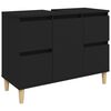 vidaXL Ensemble de meubles salle de bain 3 pcs noir bois d'ing&eacute;nierie