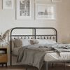 vidaXL T&ecirc;te de lit m&eacute;tal noir 135 cm
