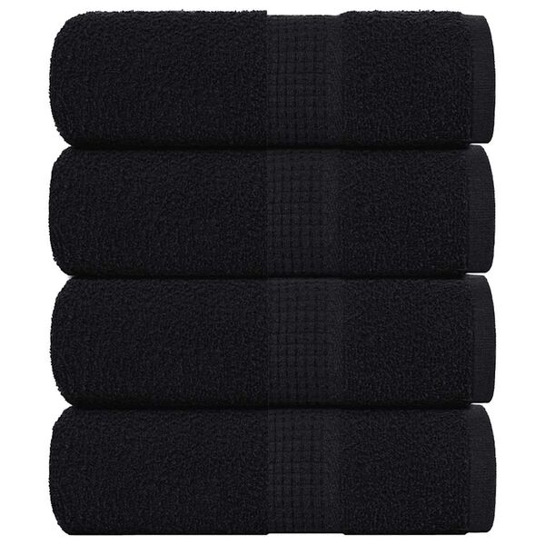 vidaXL Serviettes de toilette FROGN 4 pi&egrave;ces Noir 30x30 cm 360 g/m&sup2;
