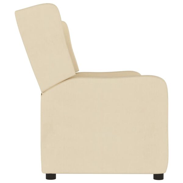 vidaXL Fauteuil inclinable &agrave; 3 places Cr&egrave;me Tissu