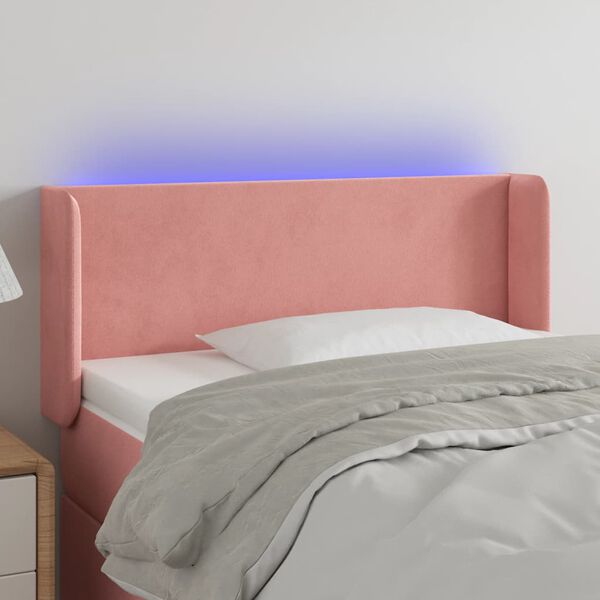 vidaXL T&ecirc;te de lit &agrave; LED Rose 93x16x78/88 cm Velours