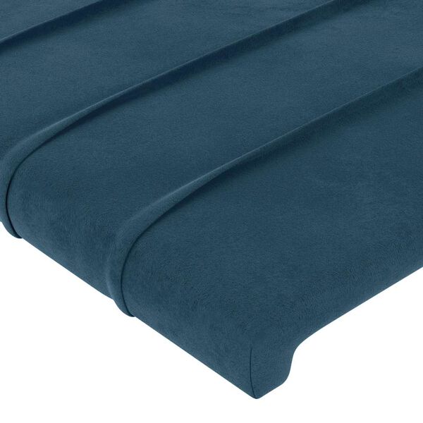 vidaXL T&ecirc;te de lit Bleu fonc&eacute; 90x5x118/128 cm Velours