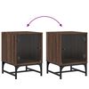 vidaXL Table de chevet avec porte en verre ch&ecirc;ne marron 35x37x50 cm