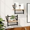 vidaXL &Eacute;tag&egrave;res murales avec barres 2 pcs ch&ecirc;ne sonoma 30x25x30 cm