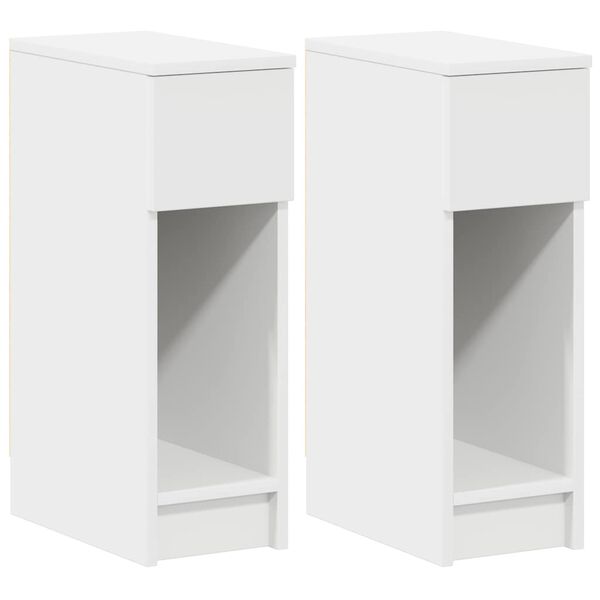 vidaXL Tables de chevet avec tiroir 2 pcs blanc 20x36x60 cm