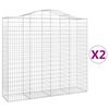 vidaXL Paniers &agrave; gabions arqu&eacute;s 2 pcs 200x50x180/200 cm Fer galvanis&eacute;