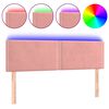 vidaXL T&ecirc;te de lit &agrave; LED Rose 144x5x78/88 cm Velours