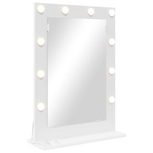 vidaXL Miroir de vanit&eacute; Blanc 70 x 50 x 18 cm Verre et bois composite