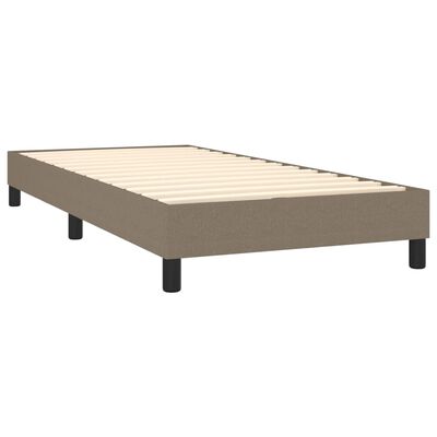 vidaXL Sommier à lattes de lit avec matelas Taupe 90x200 cm Tissu