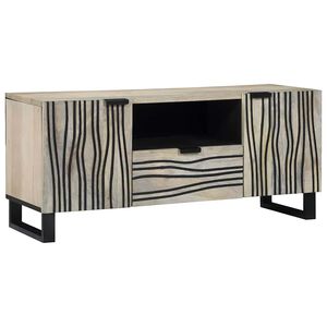 vidaXL Unites TV avec tiroir Blanc 105 x 33 x 46 cm Bois d'ing&eacute;nierie