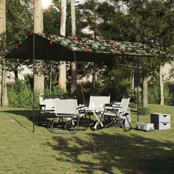 vidaXL B&acirc;che de camping camouflage 451x420 cm imperm&eacute;able