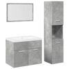 vidaXL Ensemble de meubles de salle de bain 4 pcs gris b&eacute;ton