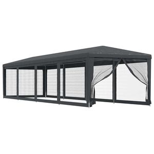 vidaXL Tente de f&ecirc;te et 10 parois lat&eacute;rales en maille Anthracite 3x12m