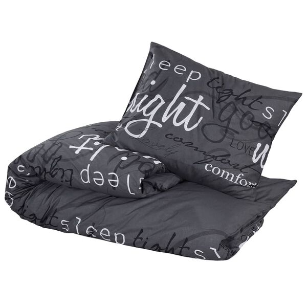 vidaXL Ensemble de housse de couette Noir 140x200 cm Coton