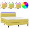 vidaXL Sommier &agrave; lattes de lit avec matelas LED Vert 140x190 cm Tissu