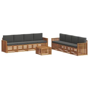 vidaXL Ensemble de canap&eacute;s d'ext&eacute;rieur 9 pc Naturel et Anthracite