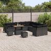 vidaXL Ensemble de canap&eacute; de jardin 13 pcs Noir polyrotin