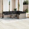 vidaXL Salon de jardin avec coussins 10 pcs gris clair r&eacute;sine tress&eacute;e