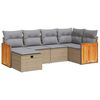 vidaXL Salon de jardin avec coussins 6 pcs beige r&eacute;sine tress&eacute;e