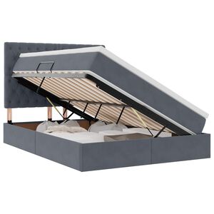 vidaXL Lit de rangement LED avec matelas Gris fonc&eacute; 140 x 190 cm