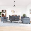 vidaXL Ensemble de canap&eacute;s 3 pcs gris fonc&eacute; velours