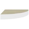 vidaXL &Eacute;tag&egrave;res d'angle murales 2 pcs Ch&ecirc;ne et blanc 35x35x3,8 cm MDF
