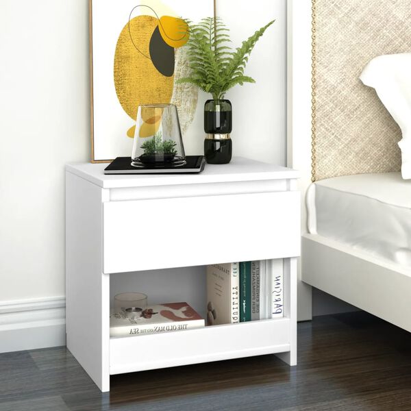 vidaXL Table de chevet Blanc 40x30x39 cm Agglom&eacute;r&eacute;