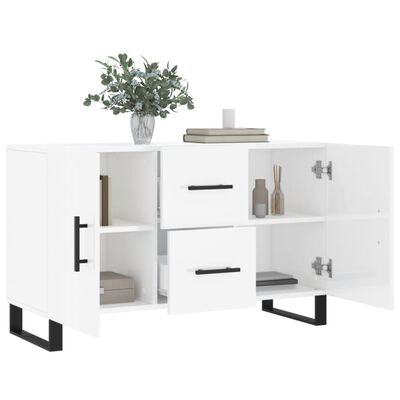 vidaXL Buffet blanc brillant 100x36x60 cm bois d'ingénierie