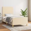 vidaXL Cadre de lit sans matelas cr&egrave;me 90x190 cm tissu