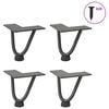 vidaXL Pieds en &eacute;pingle &agrave; cheveux pour table basse 4 pi&egrave;ces Anthracite 10 cm Acier massif