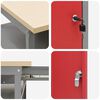 vidaXL Ensemble d'&eacute;tabli 3 pcs Rouge et Gris Acier enduit de poudre