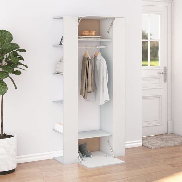 vidaXL Armoire de couloir Blanc 97,5x37x99 cm Bois d'ing&eacute;nierie
