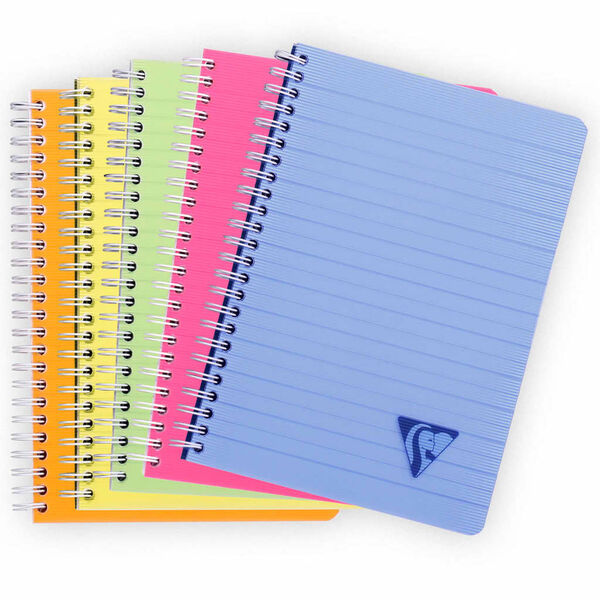 Clairefontaine Cahiers &agrave; reliure spiral&eacute;e 90 Feuilles &agrave; r&eacute;glure 5 pcs